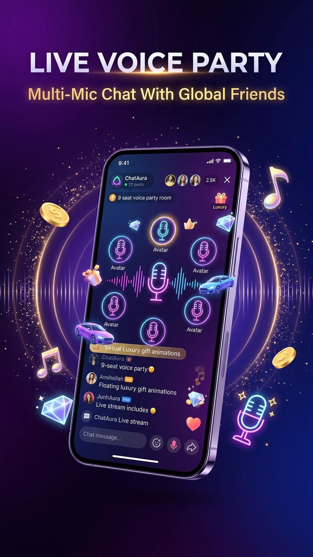 Chat Aura - Live Voice Party